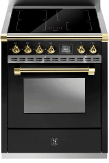Ascot - Combi-Steam -Induktionskomfur 70 cm (1 oven) (Sort/Messing)
