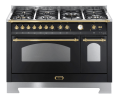Piano de cuisson - Dolce Vita 120 cm (2 fours) (Noir/Laiton) Gaz