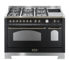 Dolce Vita - Komfur med kombinationskogeplade 120 cm (2 ovne) (Sort/Bronze) 