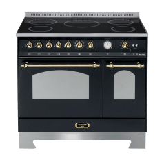 Piano de cuisson - Dolce Vita 90 cm (2 fours) (Noir/Laiton) Induction