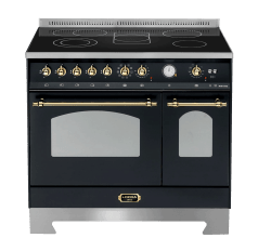 Piano de cuisson - Dolce Vita 90 cm (2 fours) (Noir/Laiton) Céramique