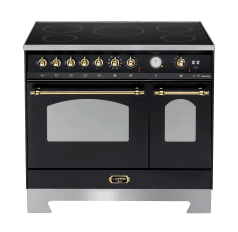 Piano de cuisson - Dolce Vita 90 cm (2 fours) (Noir/Laiton) Induction - Pour l'installation dans l'îlot de cuisine