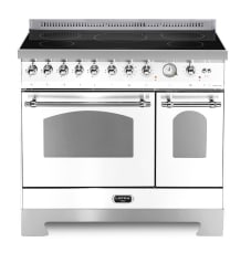 (Outlet) - Dolce Vita - Induktionskomfur 90 cm (2 ovne) (Perlehvid/Krom) 