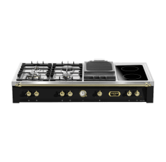 Surface de cuisson 120 cm (Noir / Laiton) 