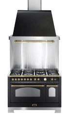 Herdpaket Dolce Vita 120 cm Gas (Schwarz/Messing)