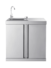 Stainless Collection - Moduuli tiskipöydällä ja säilytyskaapeilla