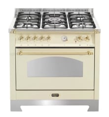 Piano de cuisson - Dolce Vita 90 cm (1 four à gaz) (Ivoire/Laiton) Gaz