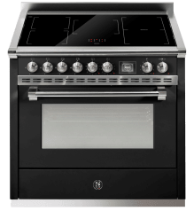 Ascot - Combi-Steam - Induksjonskomfyr 90 cm (1 ovn) (Nero/Chrome)