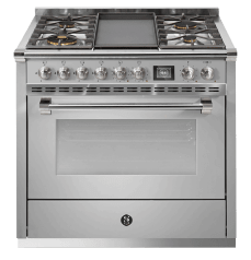 Ascot - Combi-steam - Gaskomfur 90 cm (1 ovn) (Inox/Nickel) + BBQ