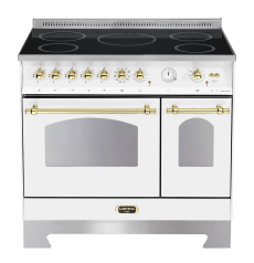 Dolce Vita - Induction Range Cooker 90 cm (2 ovens) (Pearl white/Brassed) 
