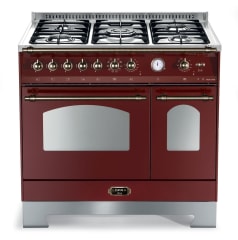 dolce-vita-gasherd-90-cm-2-backofen-bordeauxrot-bronze