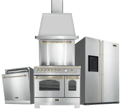 ensemble-de-cuisine-lofra-dolcevita-90-cm-cuisiniere-a-induction-lave-vaisselle-refrigerateur-credence-hotte