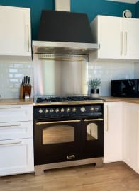 Piano de cuisson - Dolce Vita 90 cm (2 fours) (Noir/Laiton) Gaz