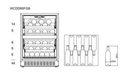 (Outlet) - Inbyggbar vinkyl - WineCave 60DD Fullglass Black 