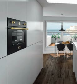 Spispaket - Dolce vita - Rangetop + Ugn + Fläkt - Svart/Mässing