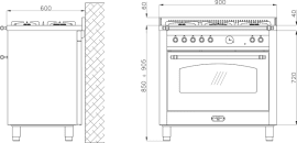 Spispaket - Lofra 90 cm induktion 1 ugn (spis + fläkt + stänkskydd) - Svart/Krom 