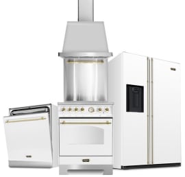 Køkkenpakke - Lofra Dolce Vita 60 cm (komfur + opvaskemaskine + køleskab + emhætte + stænkplade) Induktion