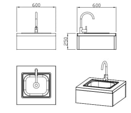Nordic Line - Integrated sink module (Stainless)