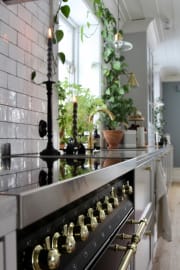 Dolce Vita - Induksjonkomfyr 90 cm (2 ovner) (Svart/Messing) 