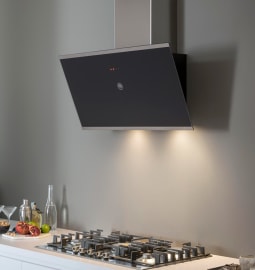 Emhætte Modern 90 cm vertikal (Rustfri/Sort)