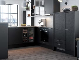 Viini- ja olutkaappi, yhdistelmäpaketti 60 Anthracite Black