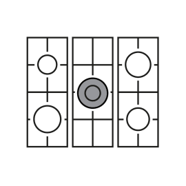 Dolce Vita - Gasskomfyr 90 cm (2 ovner) (Bordeauxrød/Messing)