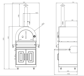 (Outlet) - Inox Range - Modul med pizzaovn