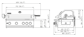 Inox Range - Free-standing gas grill with 4 burners and infrared system