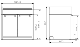 Swing - Modular system - Modul med oppvaskbenk 90 cm