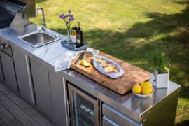 Stainless Collection - Modul med køleskab og opbevaringsskab