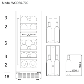 Under-counter wine fridge - WineCave 700 30D Custom Made 