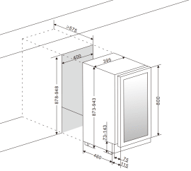 Einbau-Weinkühlschrank - WineCave 800 40D Fullglass Black