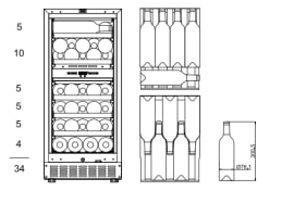 Sisäänrakennettava viinikaappi - WineCave 800 40D Fullglass Black