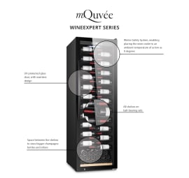 Vapaasti seisova viinikaappi – WineExpert 180 Fullglass Black 
