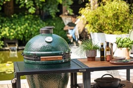 Kamado grill / Keramisk grill med arbetsbänk och förvaringshyllor - Large