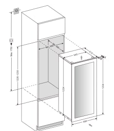 Integroitava viinikaappi - WineKeeper 70D Stainless 