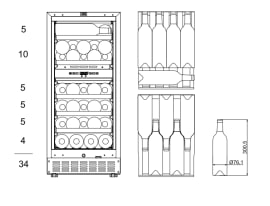 Unterbau-Weinkühlschrank - WineCave 800 40D Stainless