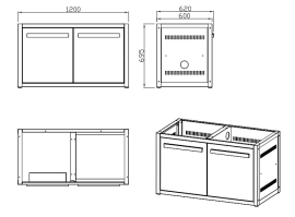 (Outlet) - Nordic Line – Basismodul med dør 120 cm (2 moduler) – Sort