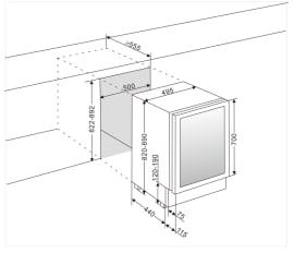 Sisäänrakennettava viinikaappi – WineCave 700 50D All Black