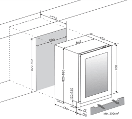 Sisäänrakennettava viinikaappi – WineCave Exclusive 700 60D Push/Pull