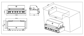 Built-in - Gasgrill til indbygning, med 6 blus