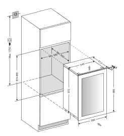 Integroitava viinikaappi - WineKeeper 49D Fullglass Black 