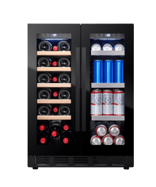 Sisäänrakennettava Viini- ja olutkaappi - Arctic Collection 60 Duo Fullglass Black