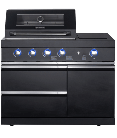 Pure - Barbecue à gaz indépendant avec 4 brûleurs et un brûleur d’appoint infrarouge - Noir