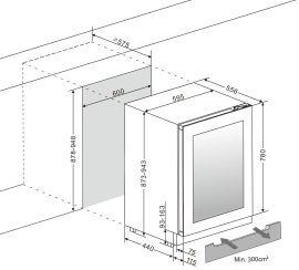 Unterbau-Weinkühlschrank - WineCave Exclusive 780 60D Push/Pull 