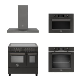 Komfurpakke - Professional Carbonio 90 cm (komfur + emhætte + kombinationsovn + indbygningsovn) Induktion