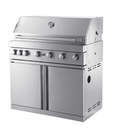 Stainless Collection - Frittstående gassgrill med 6 brennere, infravarme og sidebord