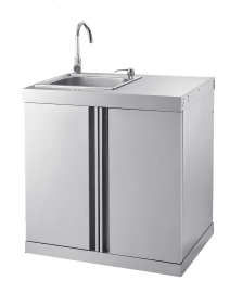 Stainless Collection - Module met aanrecht en opbergkast 