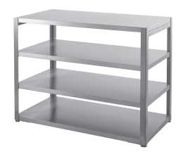 Nordic Line – Arbejdsbord med hylder 120 cm (Rustfri)