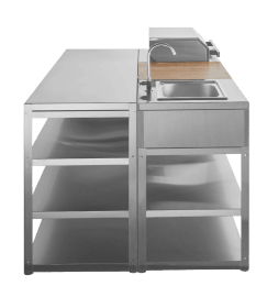 Nordic Line - Arbeidsbenk med hylle 180 cm (Rustfri)